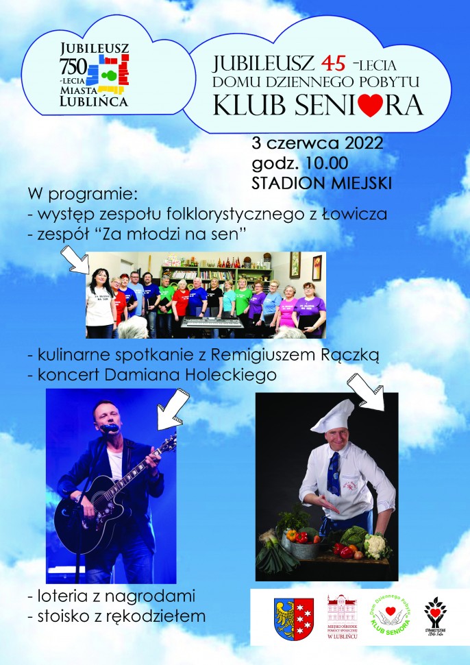 Pracownicy Miejskiego Ośrodka Pomocy Społecznej w Lublińcu, uczestnicy „Klubu Seniora”  i Stowarzyszenie „Złote Lata” serdecznie zapraszają LUBLINIECKICH SENIORÓW na jubileusz 45-lecia „Klubu Seniora”