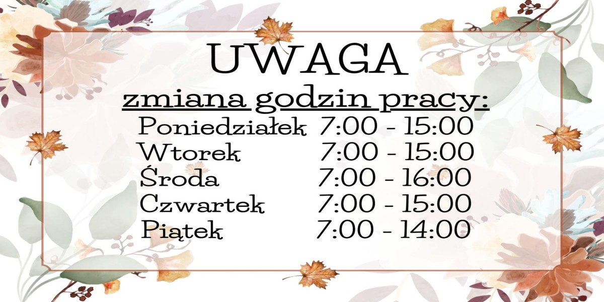 Zmiana godzin pracy